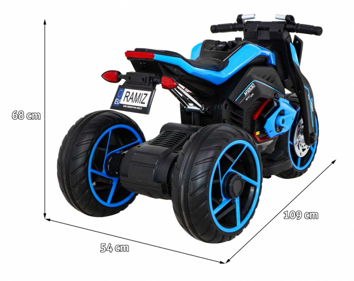 Elektrinis motociklas, mėlynas