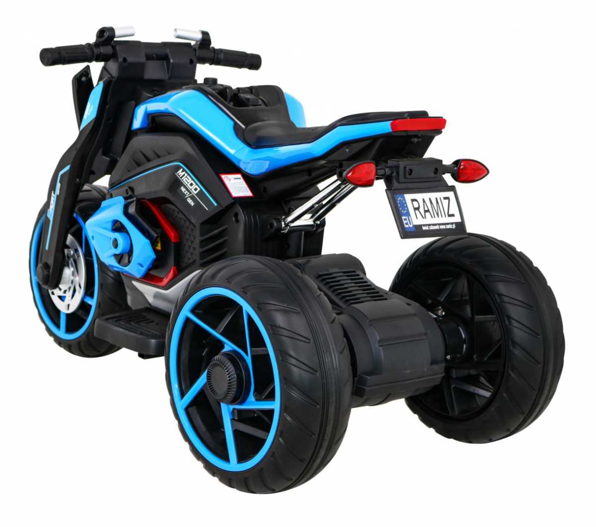 Elektrinis motociklas, mėlynas