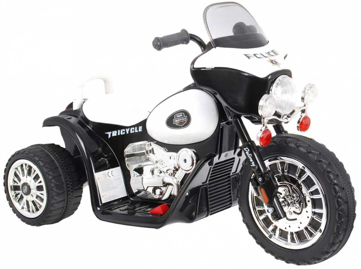 Elektrinis policijos motociklas Harley Davidson, juodas