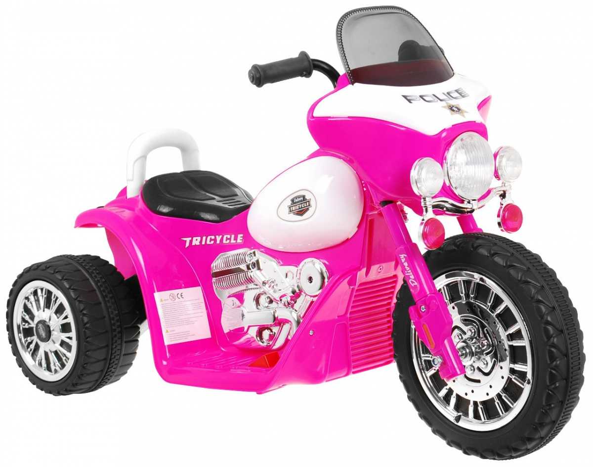 Elektrinis policijos motociklas Harley Davidson, rožinis