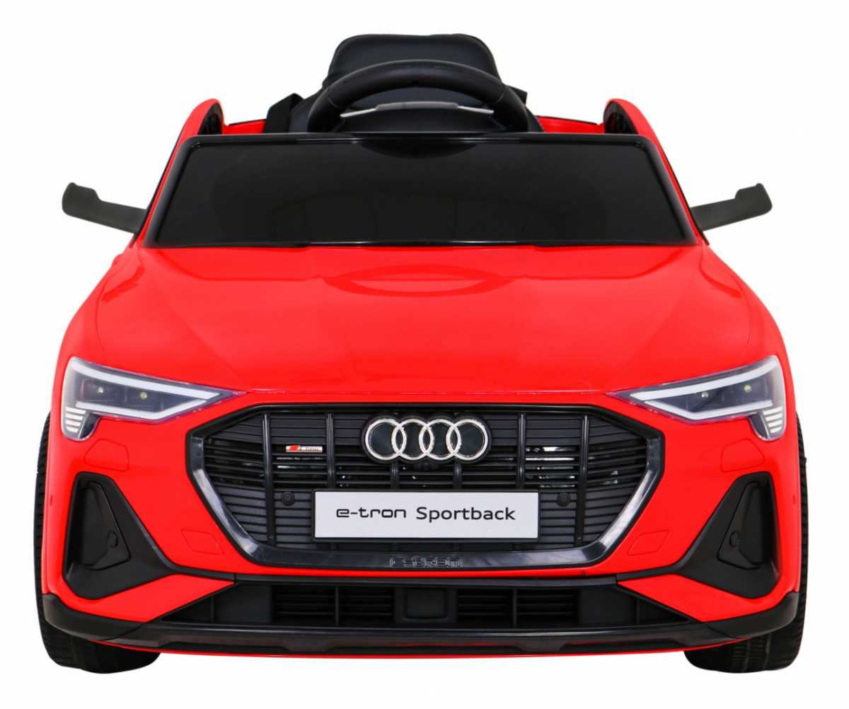Vaikiškas vienvietis elektromobilis Audi E-Tron, raudonas