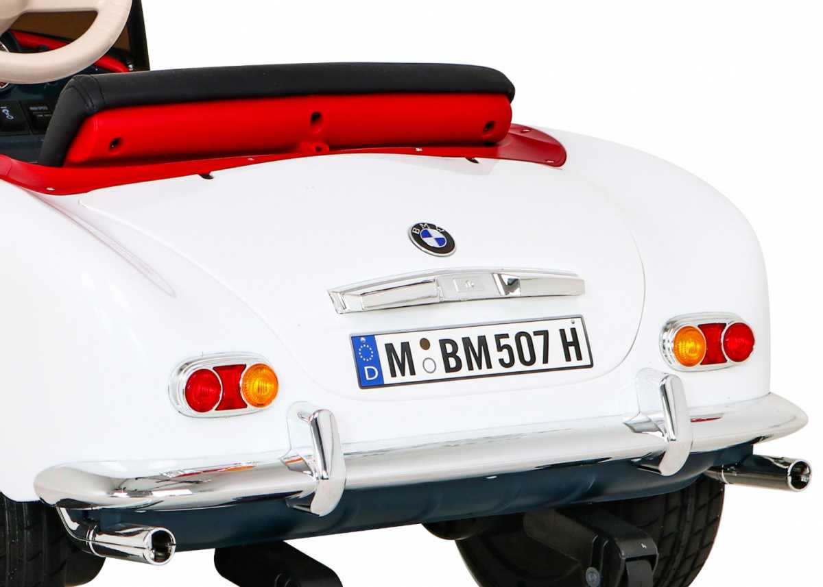 Vienvietis elektromobilis BMW 507 Retro, baltas