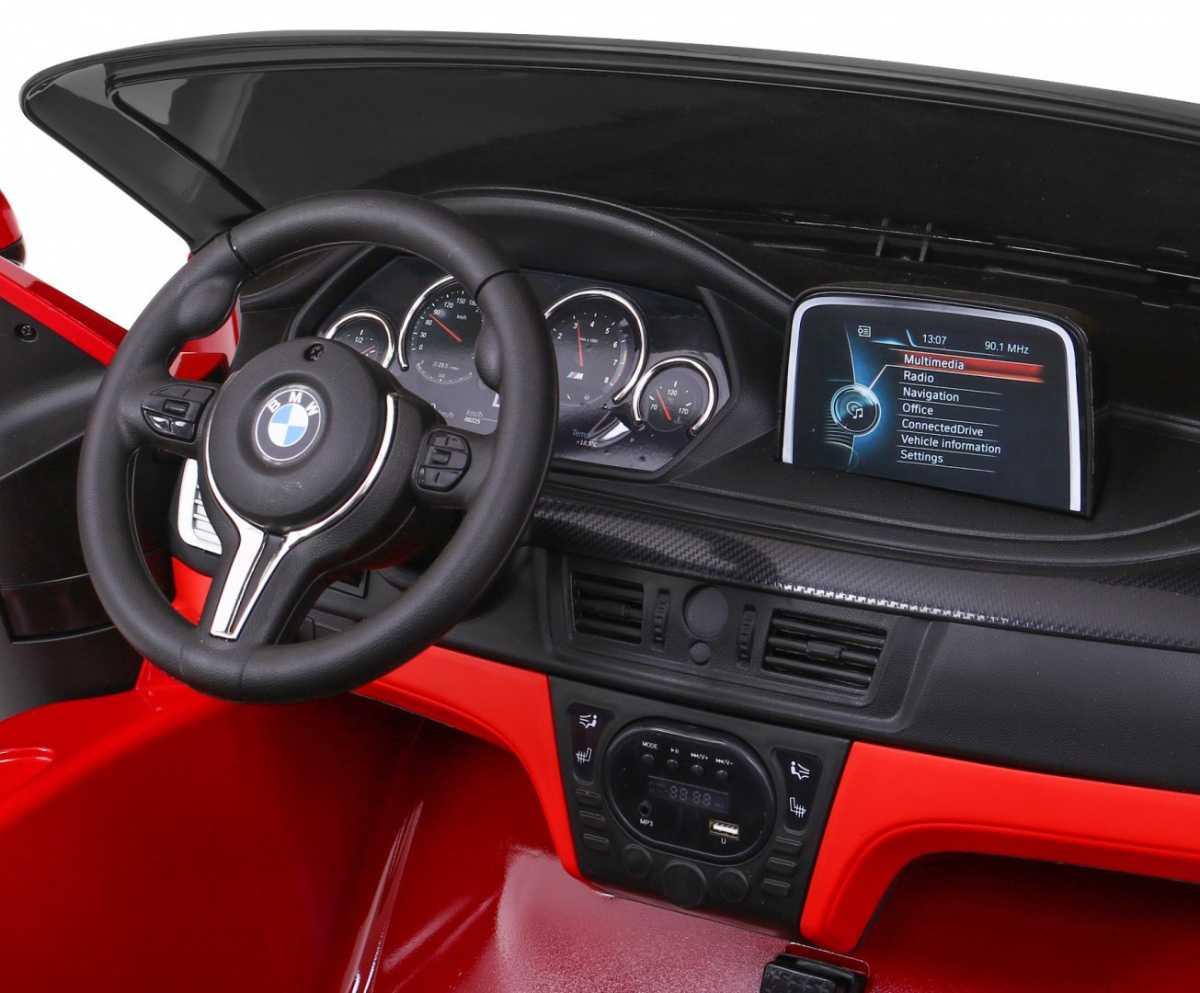 Vaikiškas dvivietis elektromobilis BMW X6M XXL, raudonas lakuotas