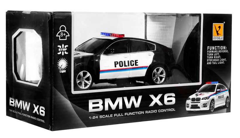 Nuotoliniu būdu valdomas policijos automobilis BMW X6, juodas