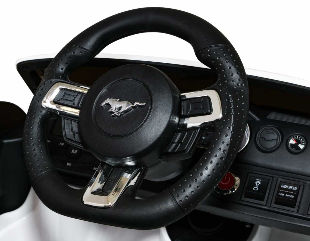 Vienvietis elektromobilis Ford Mustang GT, baltas