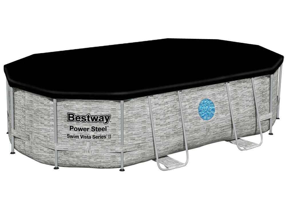 Baseinas Bestway Power Steel Rattan, 488x 305x 107 cm
