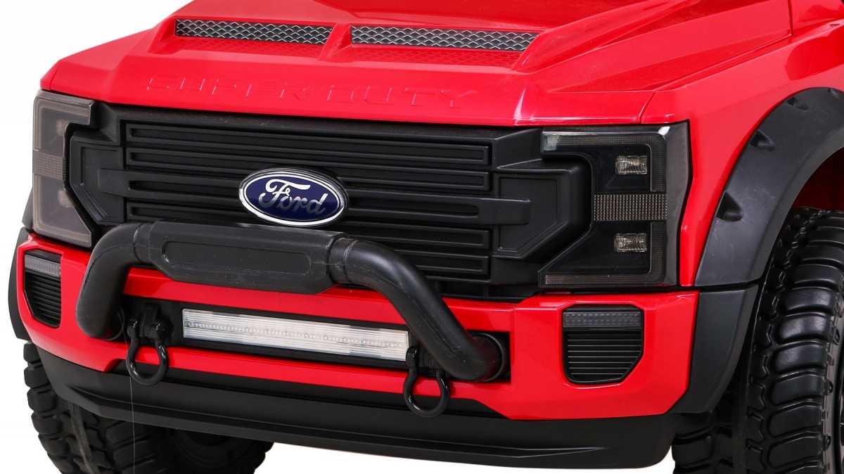 Dvivietis elektromobilis Ford Super Duty, raudonas