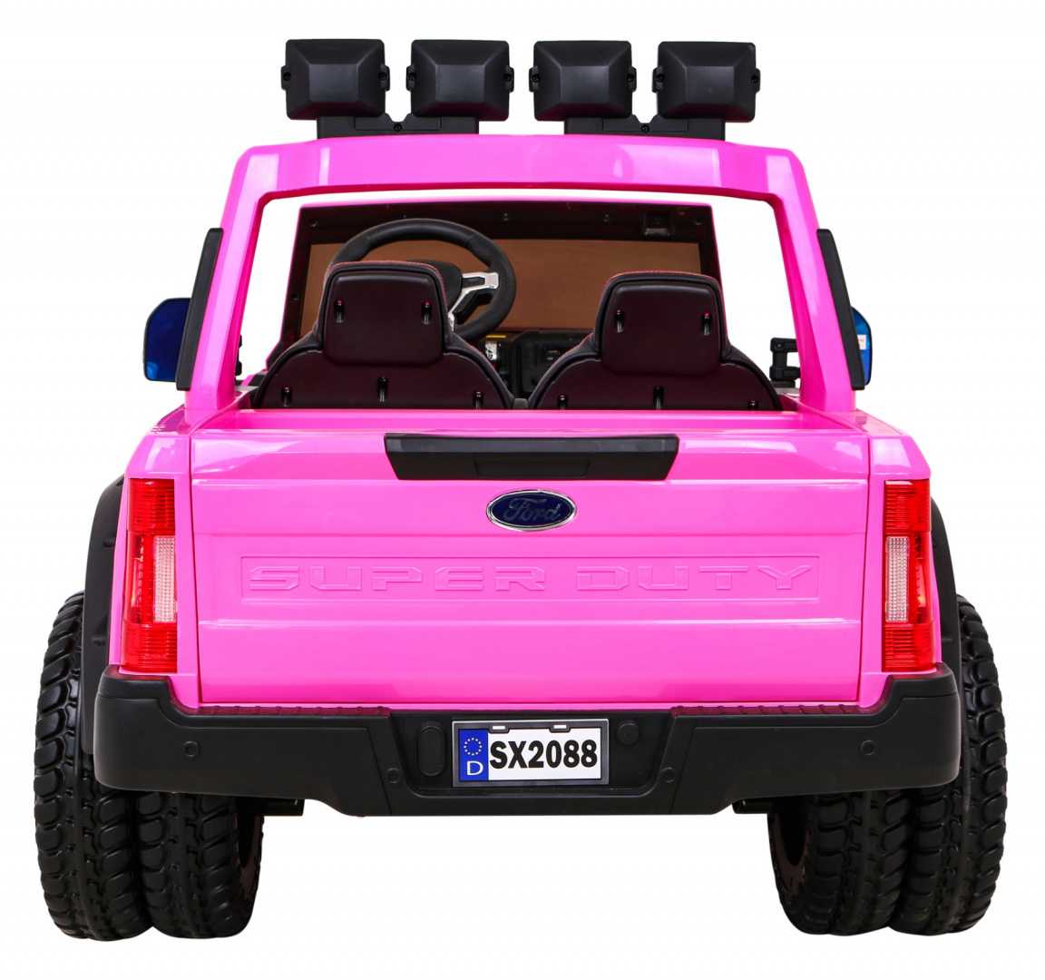 Dvivieties elektromobilis Ford Super Duty, rožinis