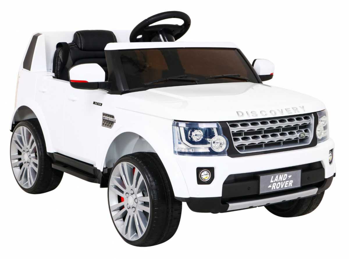 Vienvietis elektromobilis Land Rover Discovery, baltas