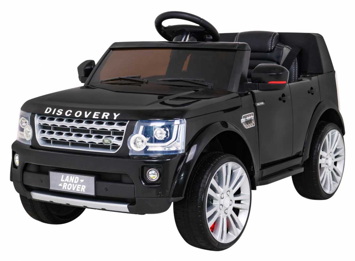 Vienvietis elektromobilis Land Rover Discovery, juodas