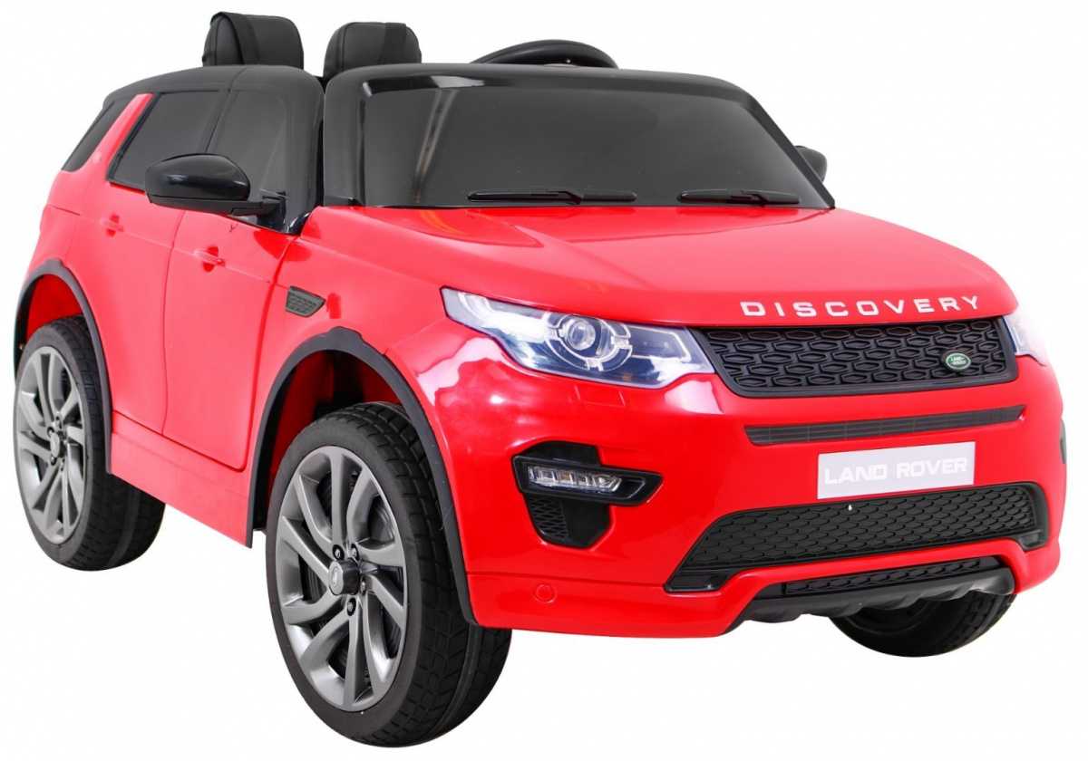 Vienvietis elektromobilis Land Rover Discovery, raudonas