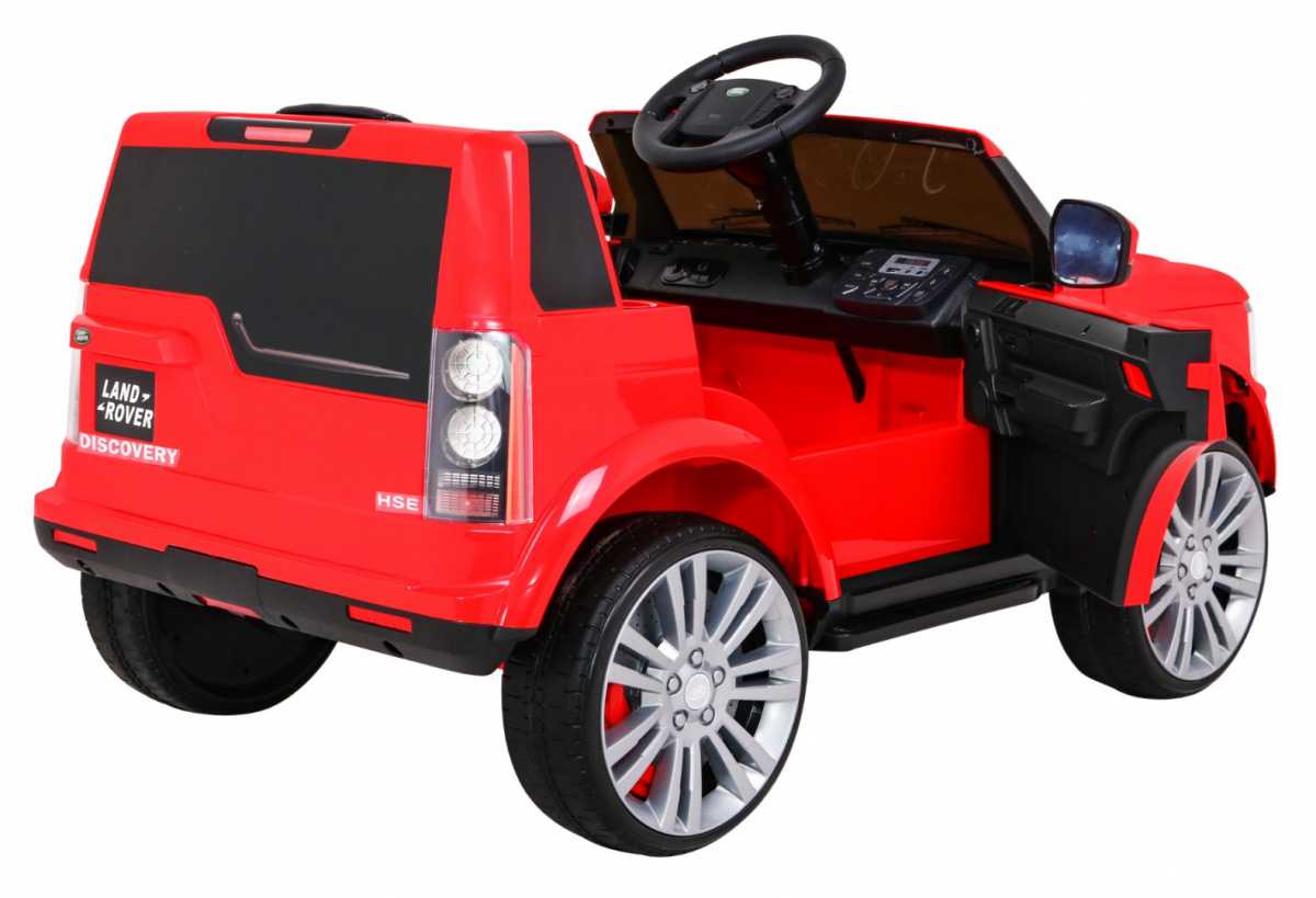 Elektromobilis Land Rover Discovery, raudonas