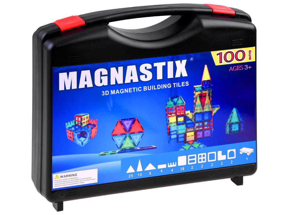 Magnetinis konstruktorius lagamine, Magnastix, 100 dalių