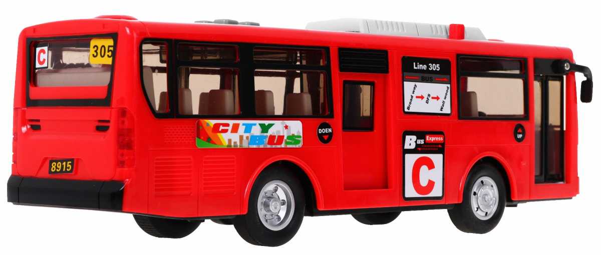 Žaislinis mokyklinis autobusas Gimbus, raudonas