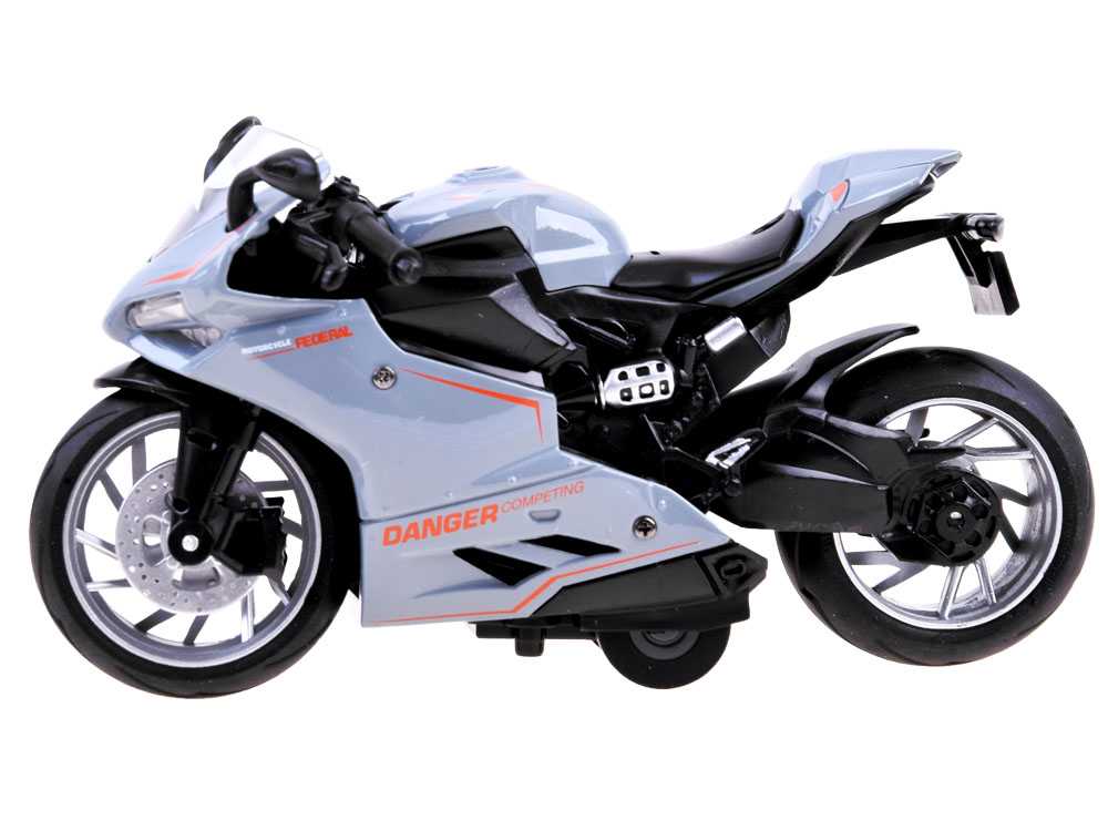Žaislinis motociklas - Diecast model, pilkas