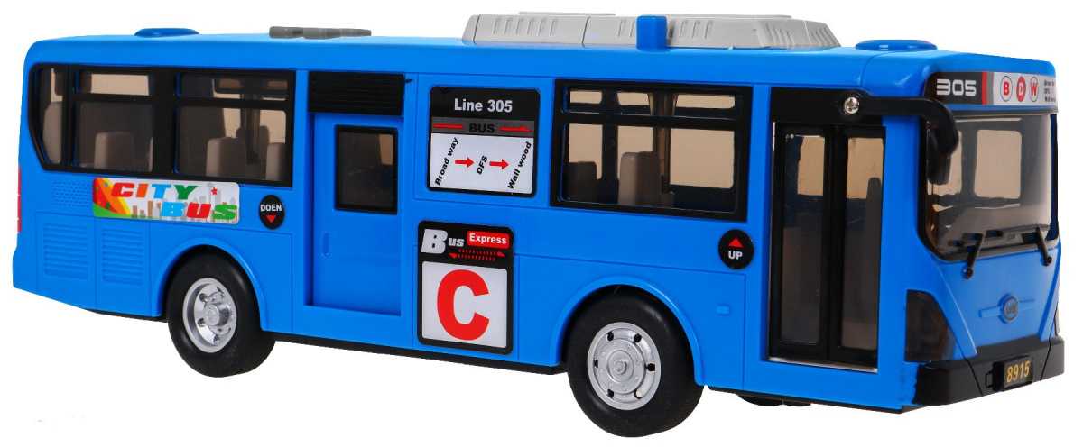 Mokyklinis autobusas su garso efektais, mėlynas