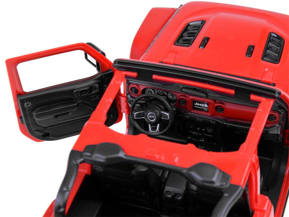 Nuotoliniu būdu valdomas automobilis Jeep Wrangler Rubicon, raudonas