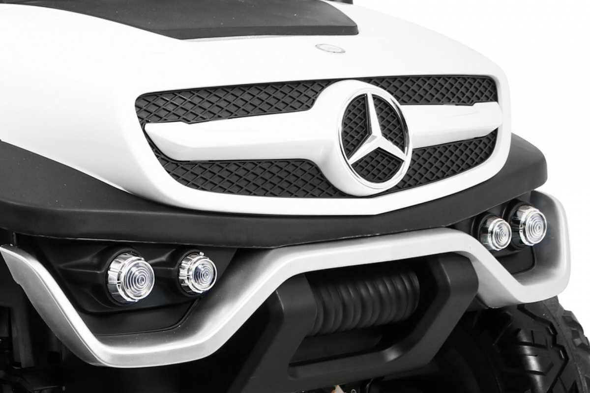 Dvivietis elektromobilis Mercedes Benz Unimog, baltas