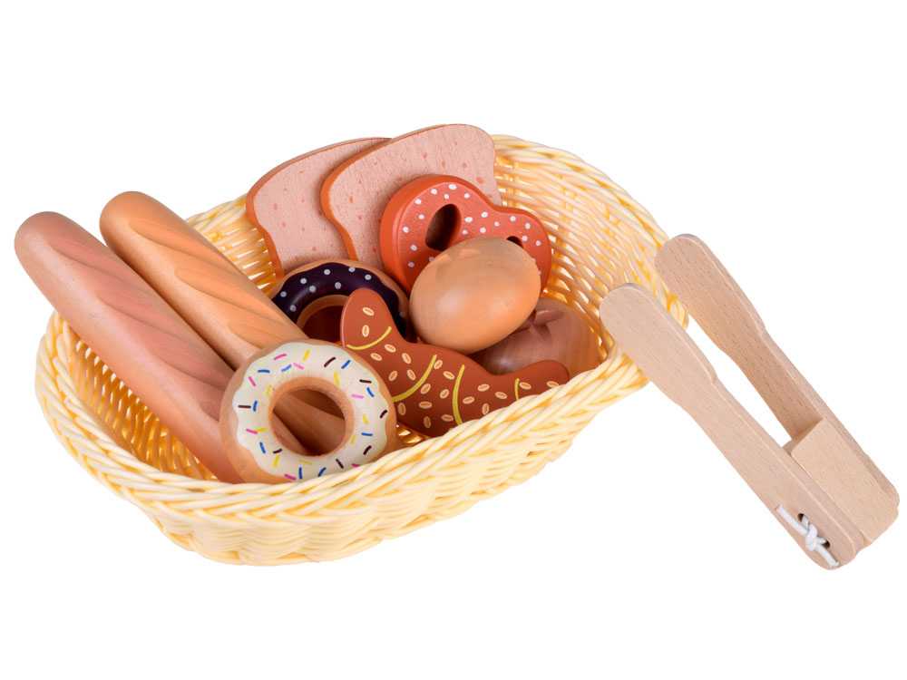 Žaislinis duonos kepinių krepšelis