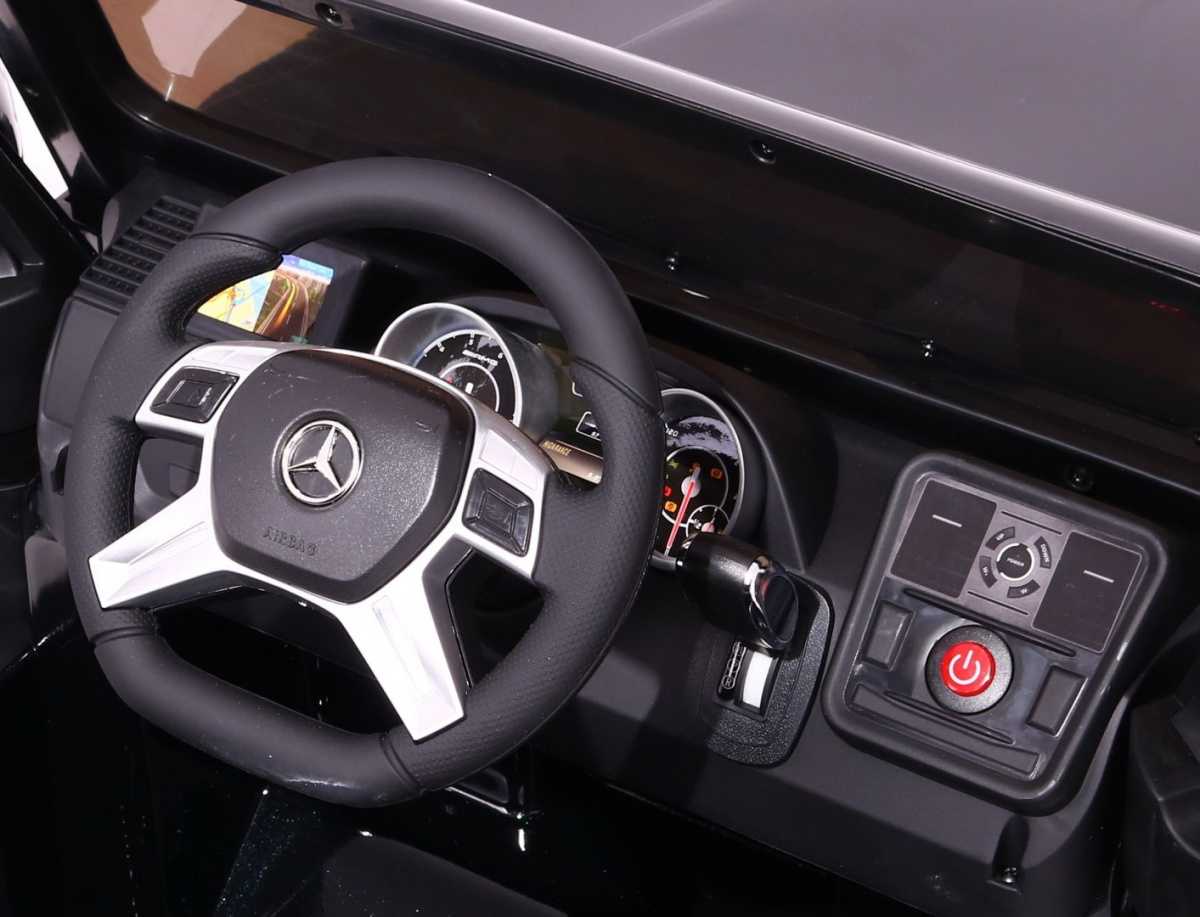 Vaikiškas elektromobilis Mercedes G65 AMG, juodas lakuotas