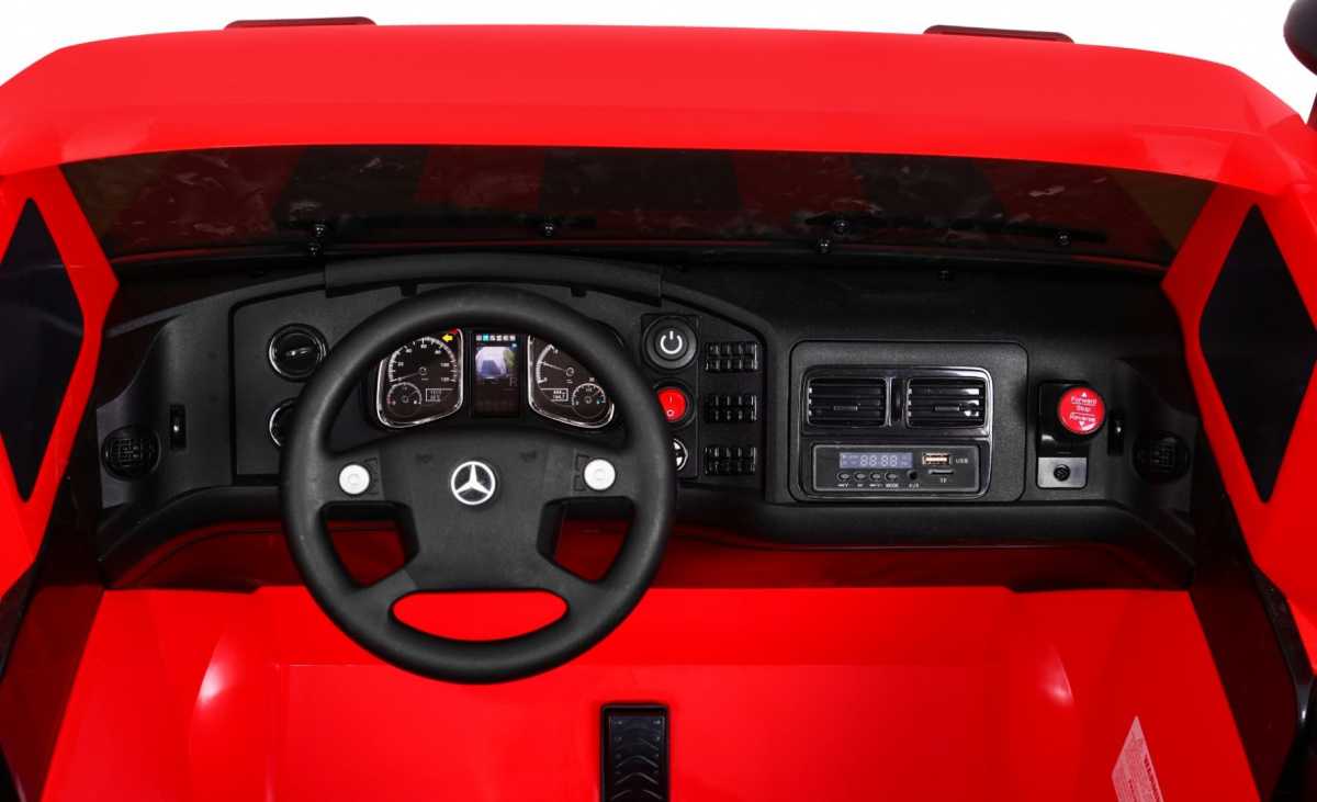 Dvivietis elektromobilis Mercedes-Benz Zetros, raudonas