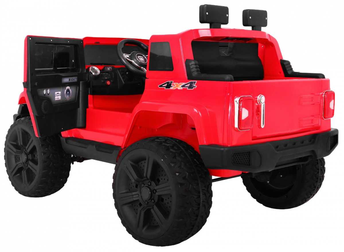 Vaikiškas elektromobilis Mighty Jeep 4x4, raudonas