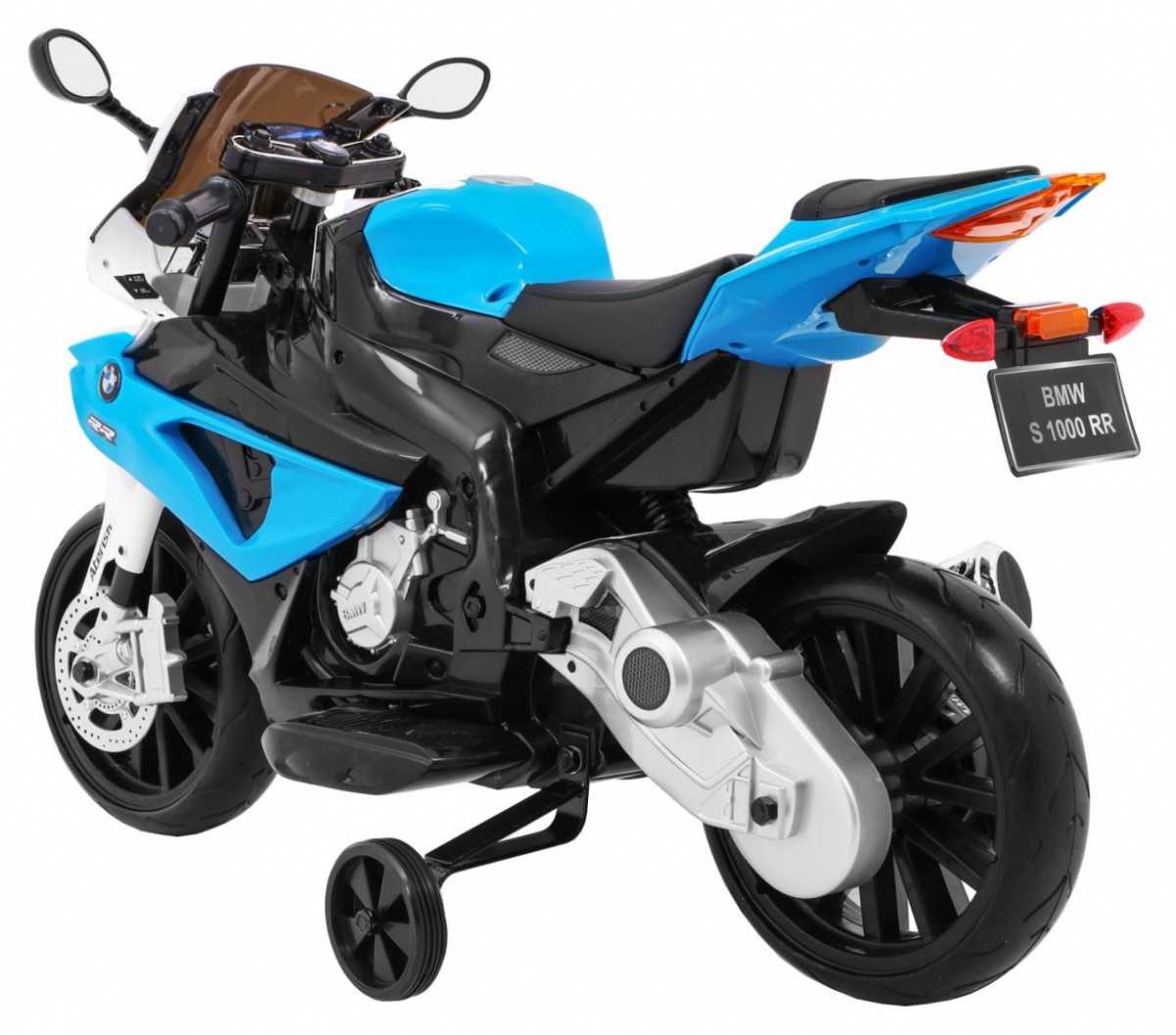 Elektrinis motociklas BMW S1000 RR, mėlynas