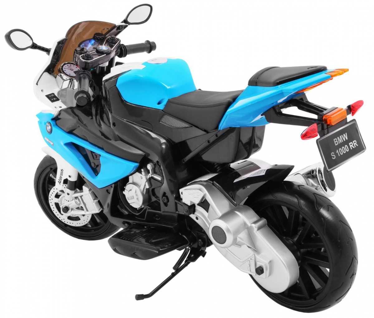 Elektrinis motociklas BMW S1000 RR, mėlynas