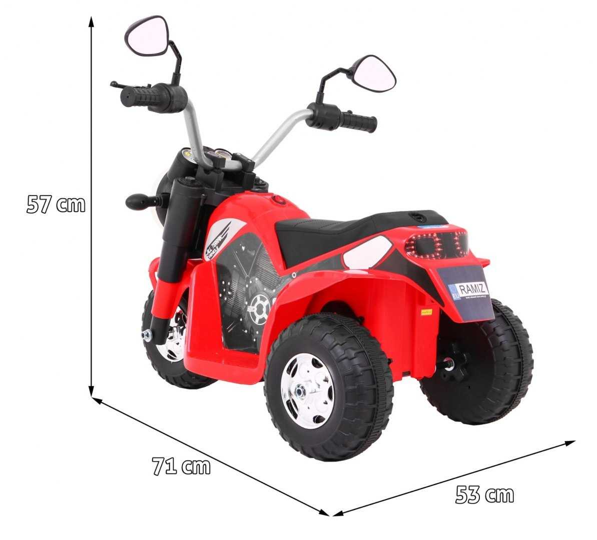 Elektrinis triratis motociklas Minibike, raudonas