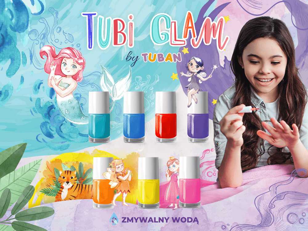 Vaikiškas nagų lakas Tubi Glam Pearl, turkio spalvos