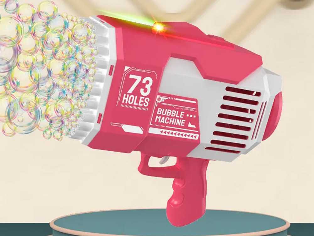 Bazooka muilo burbulų pistoletas žaislas, rožinis