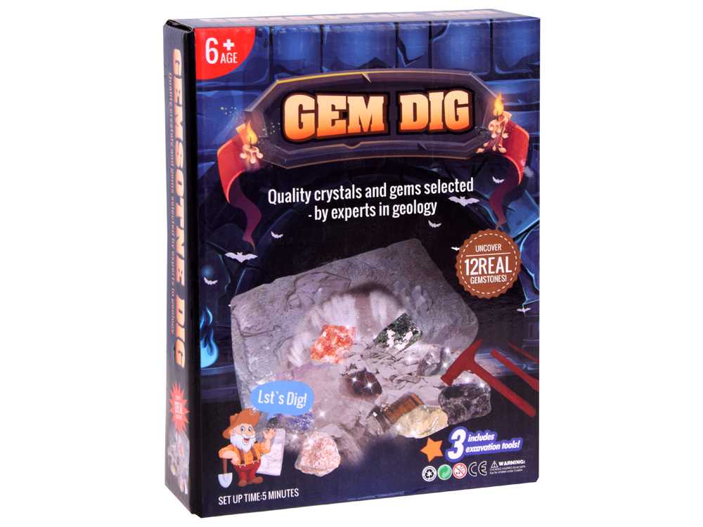  Gem Dig kasinėjimų rinkinys su akmenimis 