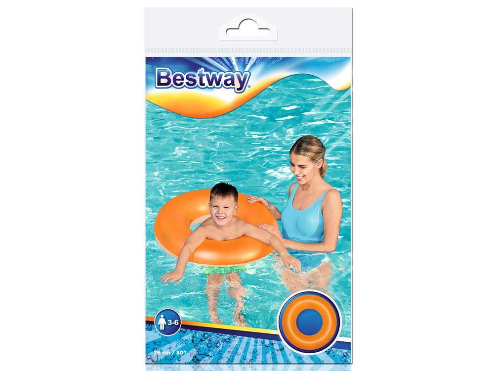Pripučiamas plaukimo ratas Bestway, 76cm, oranžinis