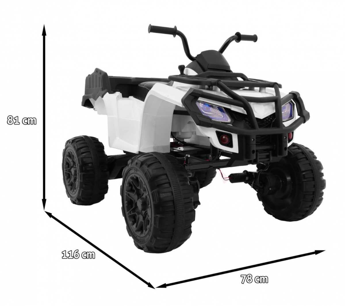Vaikiškas keturratis Quad XL ATV, baltas