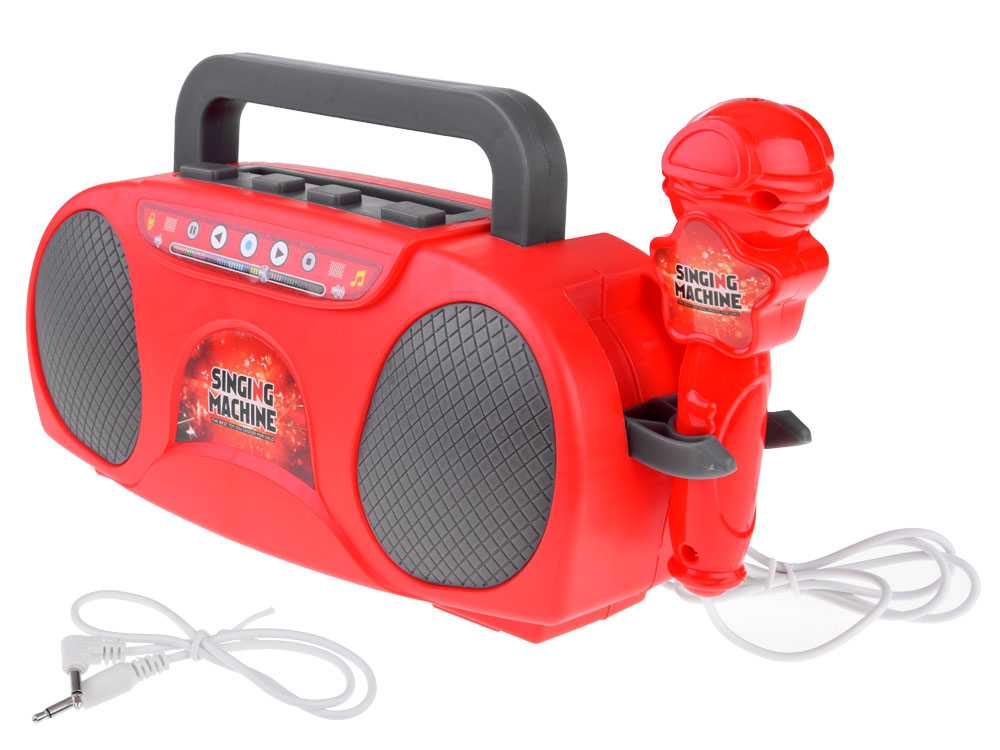 Žaislinis radijo imtuvas su mikrofonu, raudonas