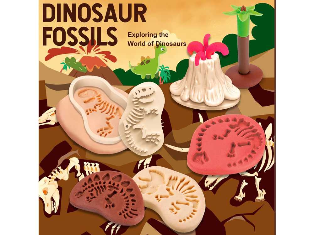 Plastilino rinkinys - dinozaurų fosilijos