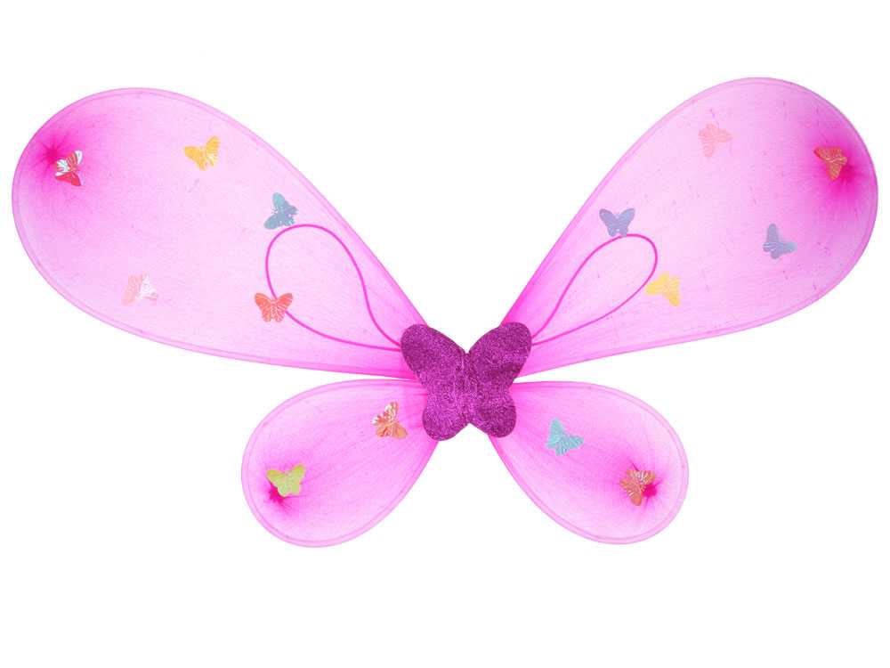 Mažosios fėjos -  drugelio kostiumas, ryškiai rožinis