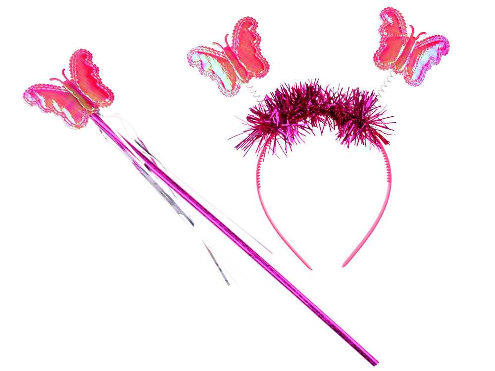 Mažosios fėjos -  drugelio kostiumas, ryškiai rožinis