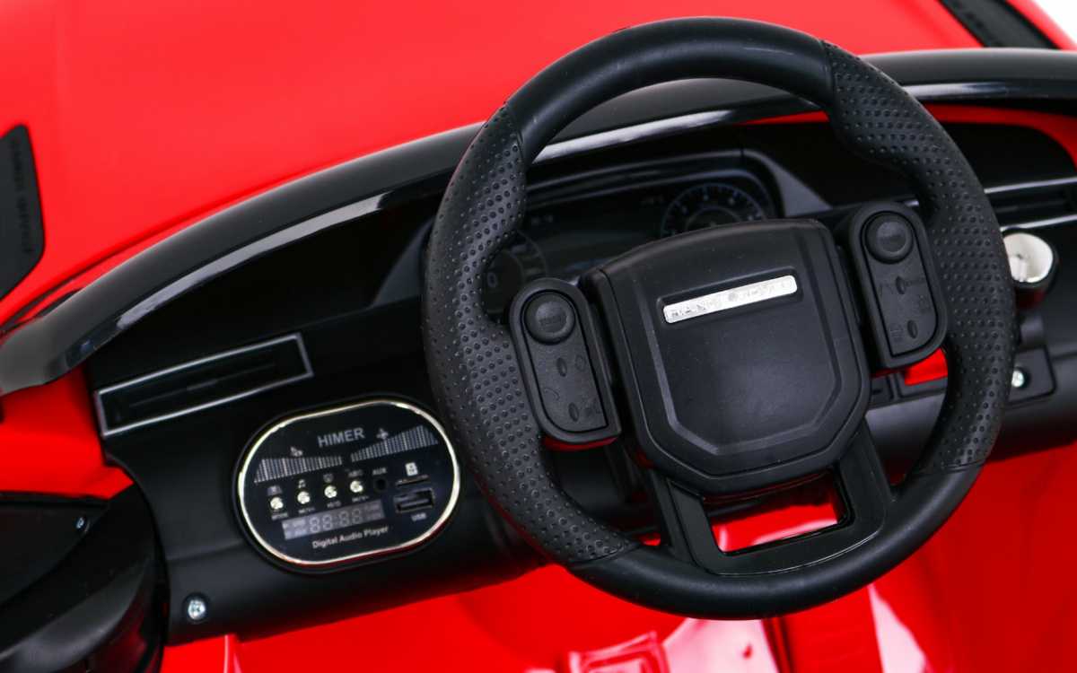 Vienvietis elektromobilis Range Rover Velar, raudonas