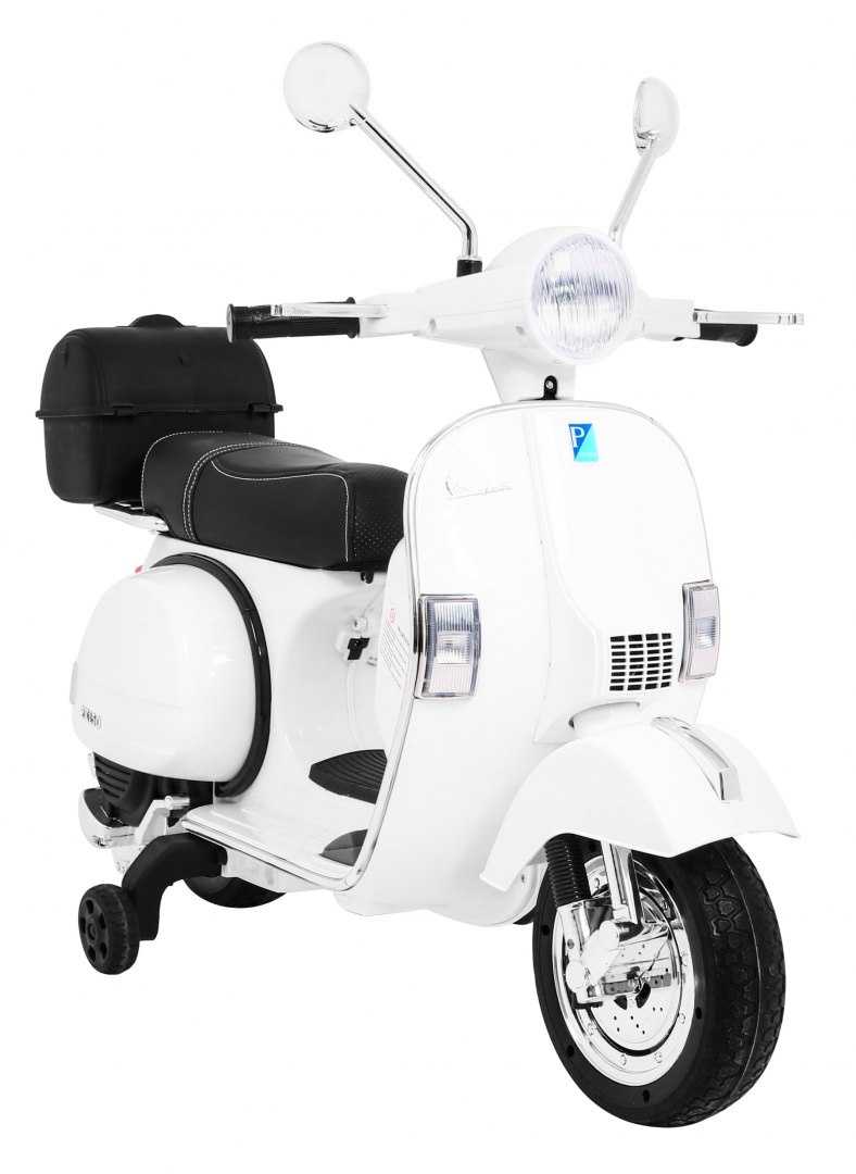 Elektrinis motociklas Vespa, baltas