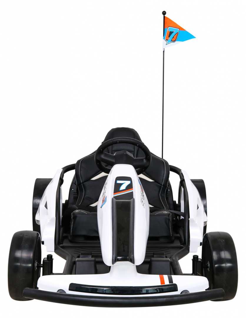 Vaikiškas vienvietis elektrinis kartingas Speed 7 Drift King, baltas