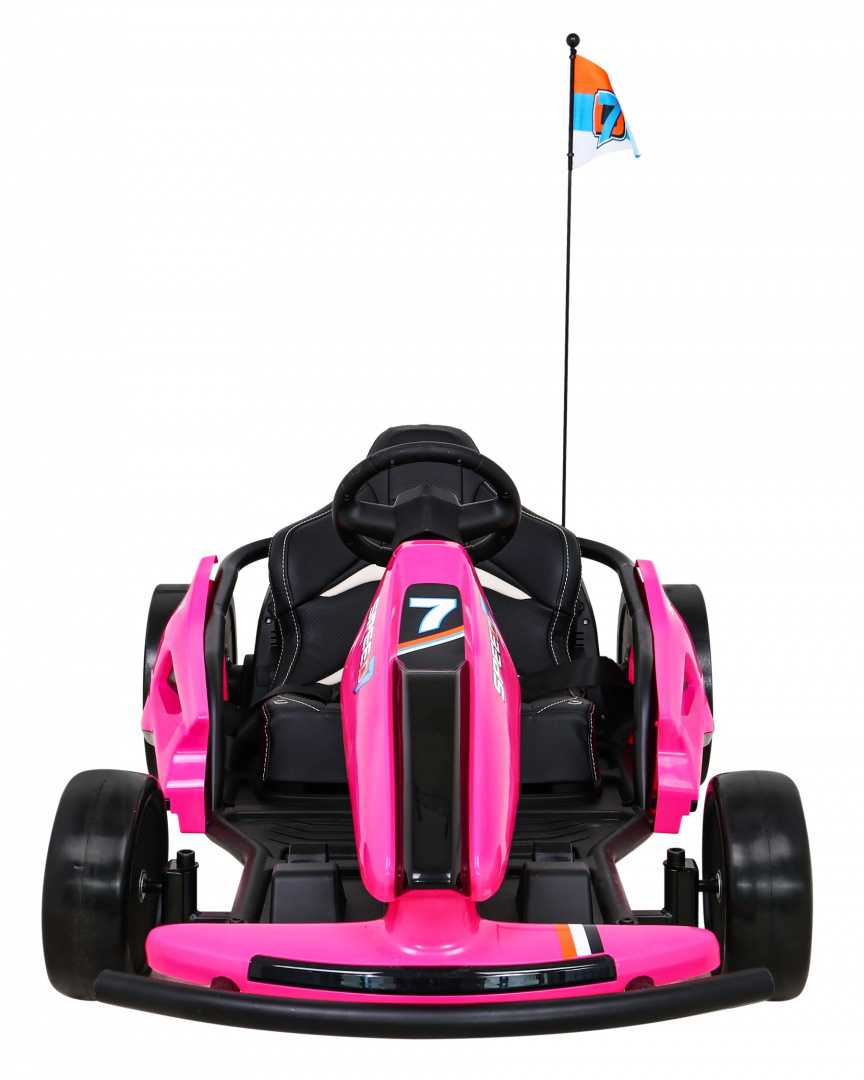 Vaikiškas vienvietis elektrinis kartingas - Speed 7 Drift King, rožinis 