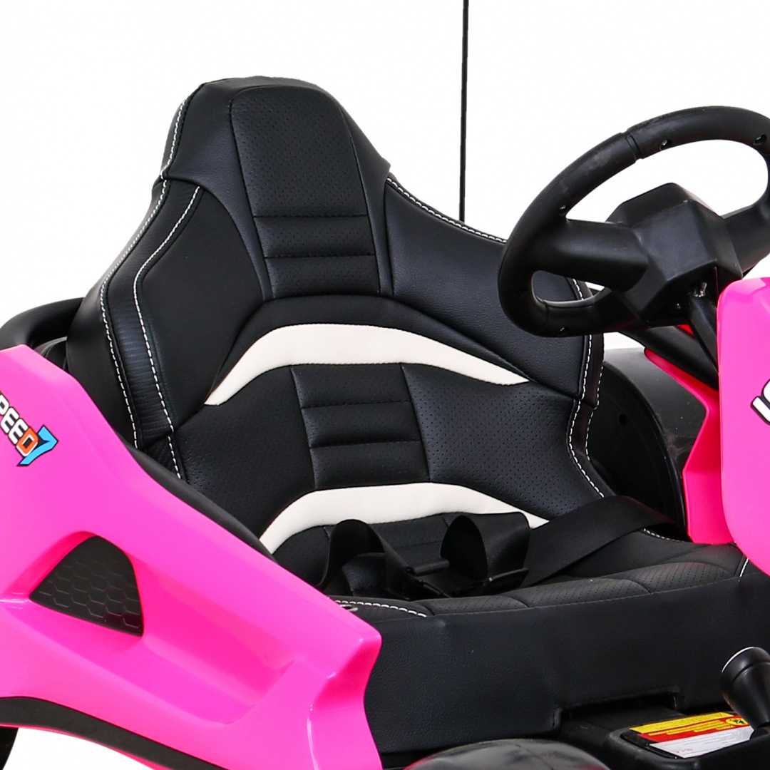Vaikiškas vienvietis elektrinis kartingas - Speed 7 Drift King, rožinis 