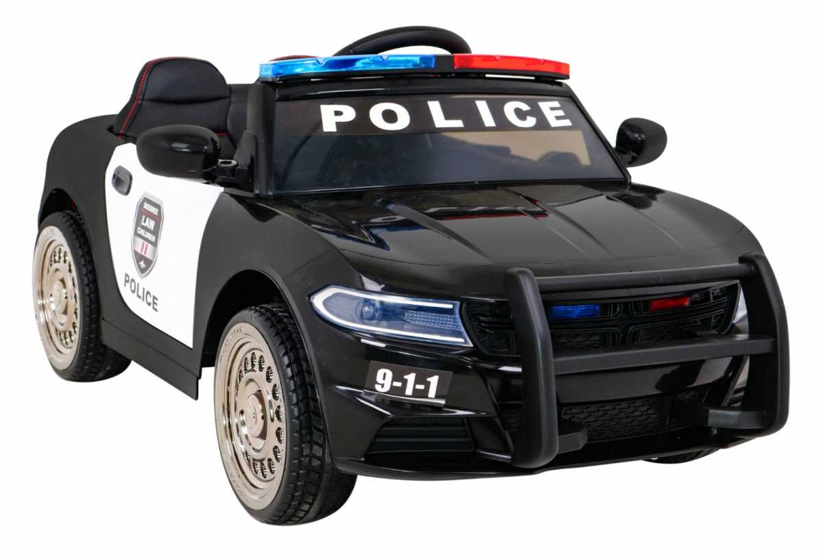 Vaikiškas vienvietis policijos elektromobilis 