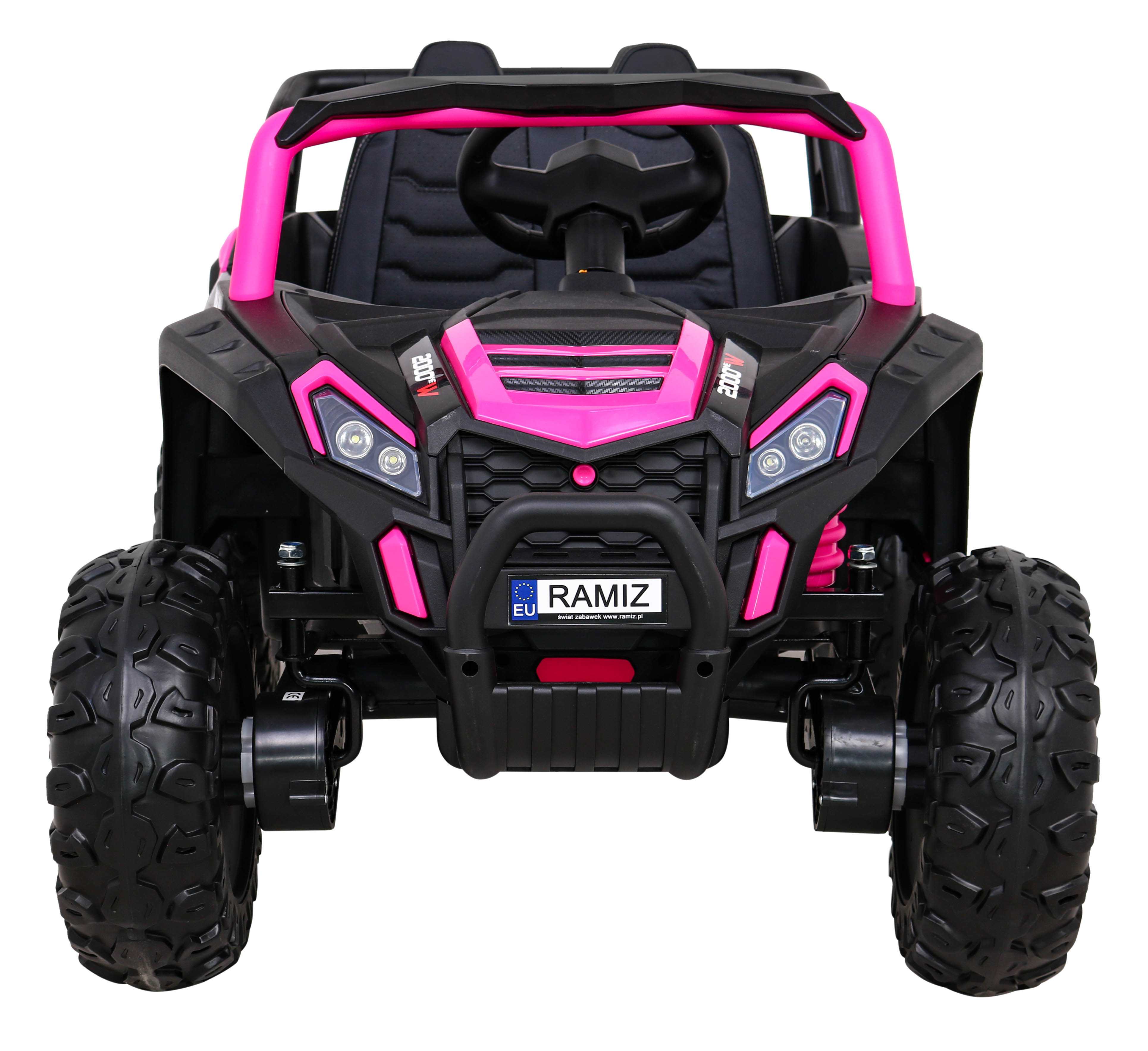 Vienvietis elektromobilis Buggy UTV 2000M Racing, rožinis