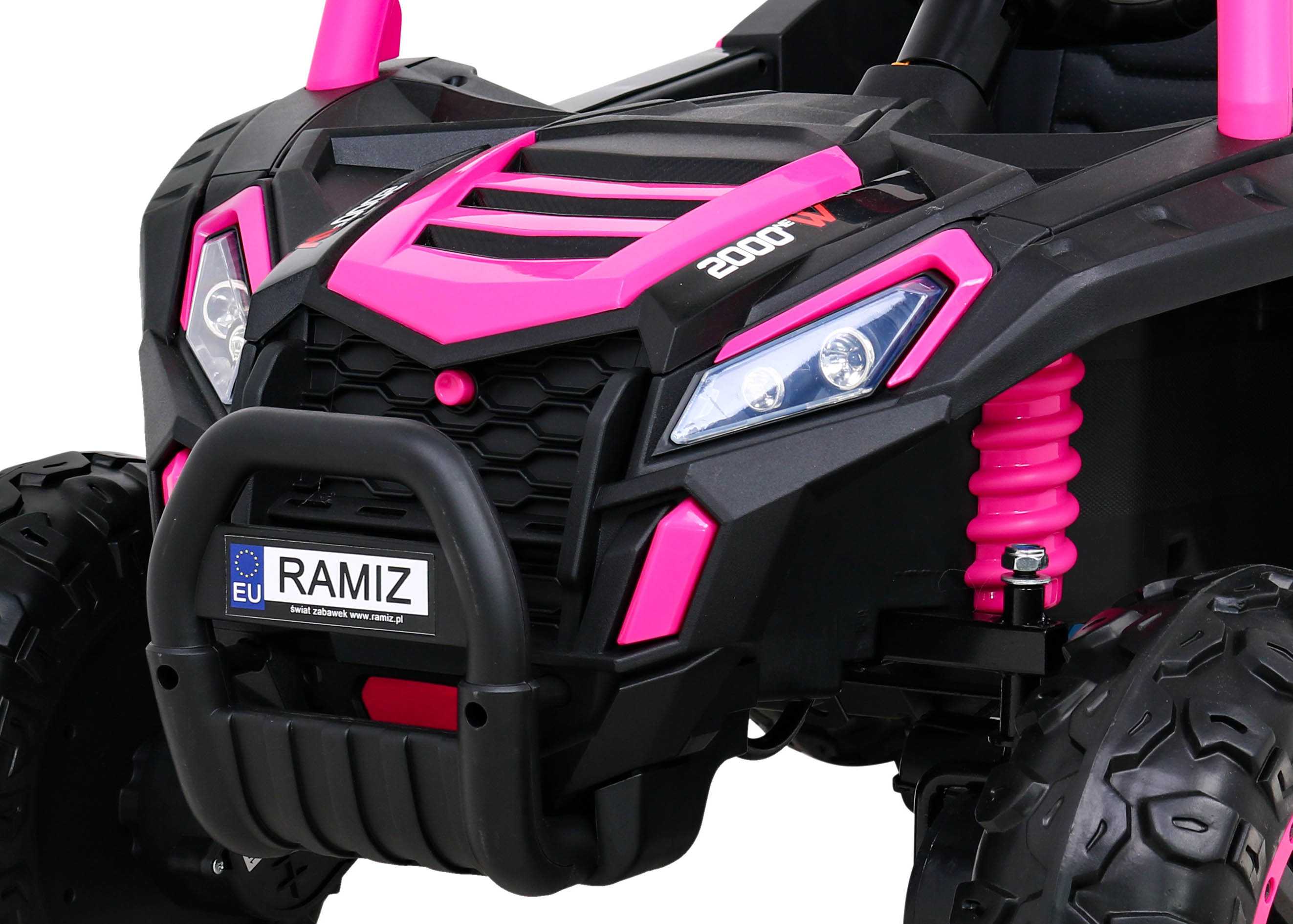 Vienvietis elektromobilis Buggy UTV 2000M Racing, rožinis