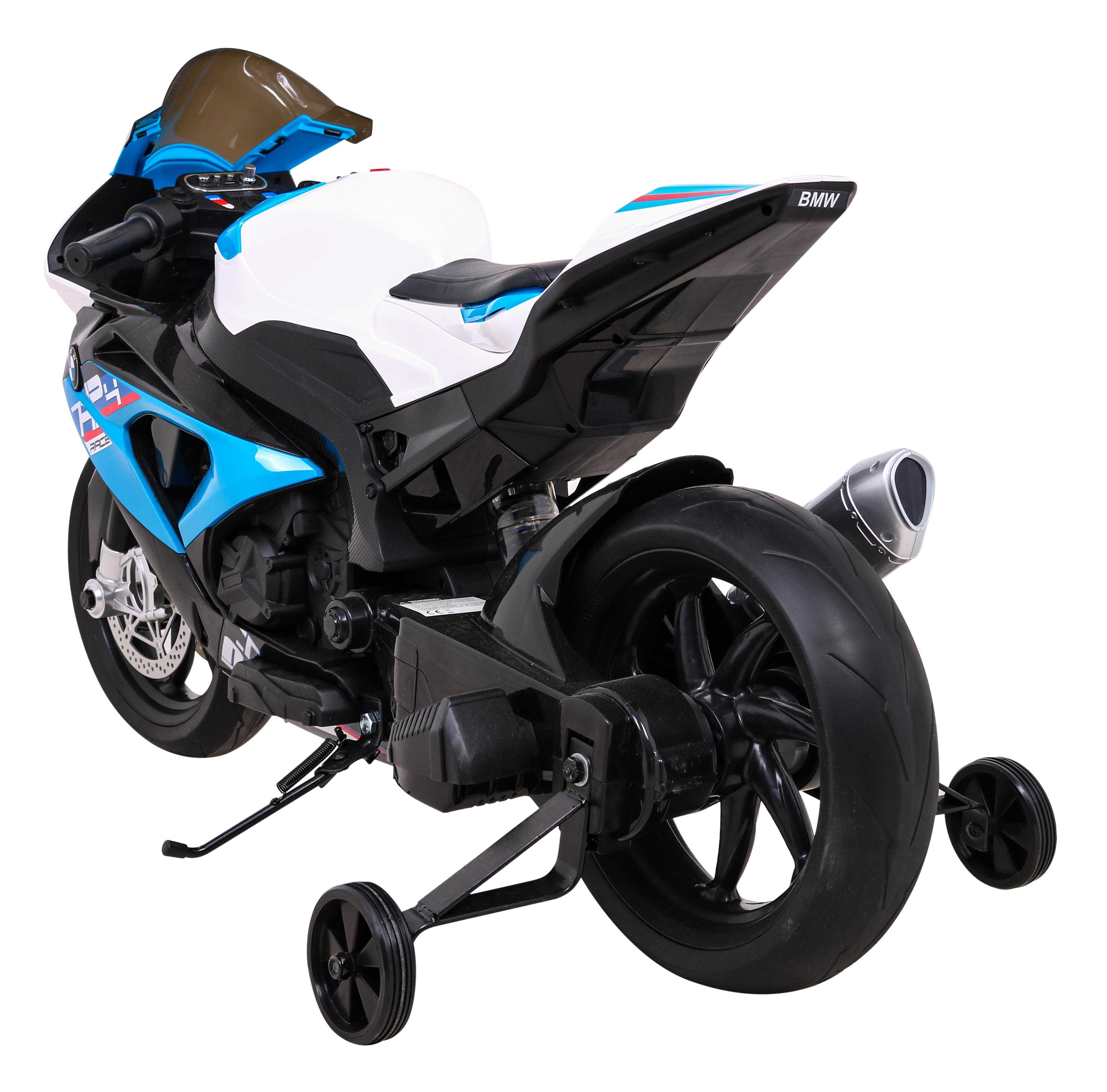 Vaikiškas elektrinis motociklas - BMW HP4, mėlynas