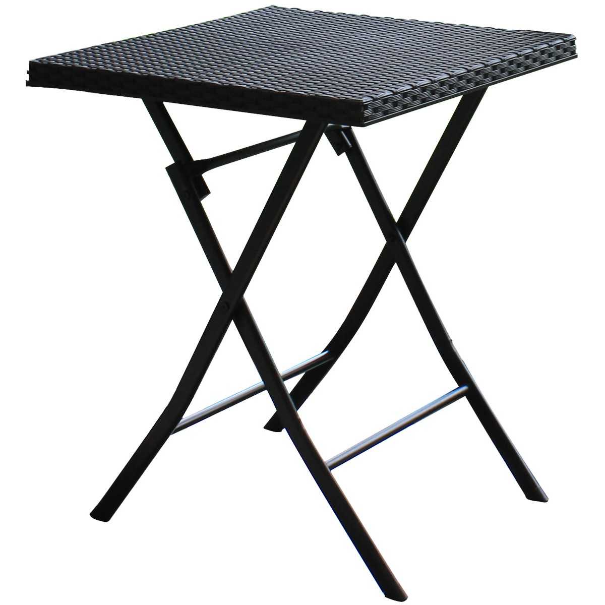 Balkono baldų komplektas stalas ir 2 kėdės juodos spalvos