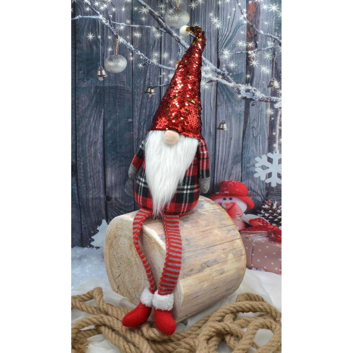 Kalėdinis nykštukas su blizgančia kepure