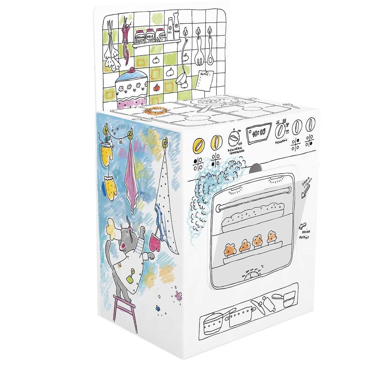 3D virtuvės spalvinimo knygelė vaikams